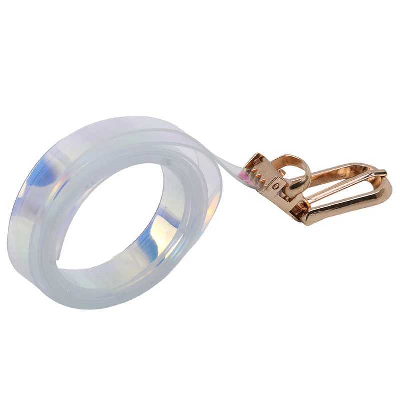 Transparent Womens Belt Laser Holographic Transparent Rainbow Transparent Pin Buckle Adjustable Waist Belt Womens Belt W240905