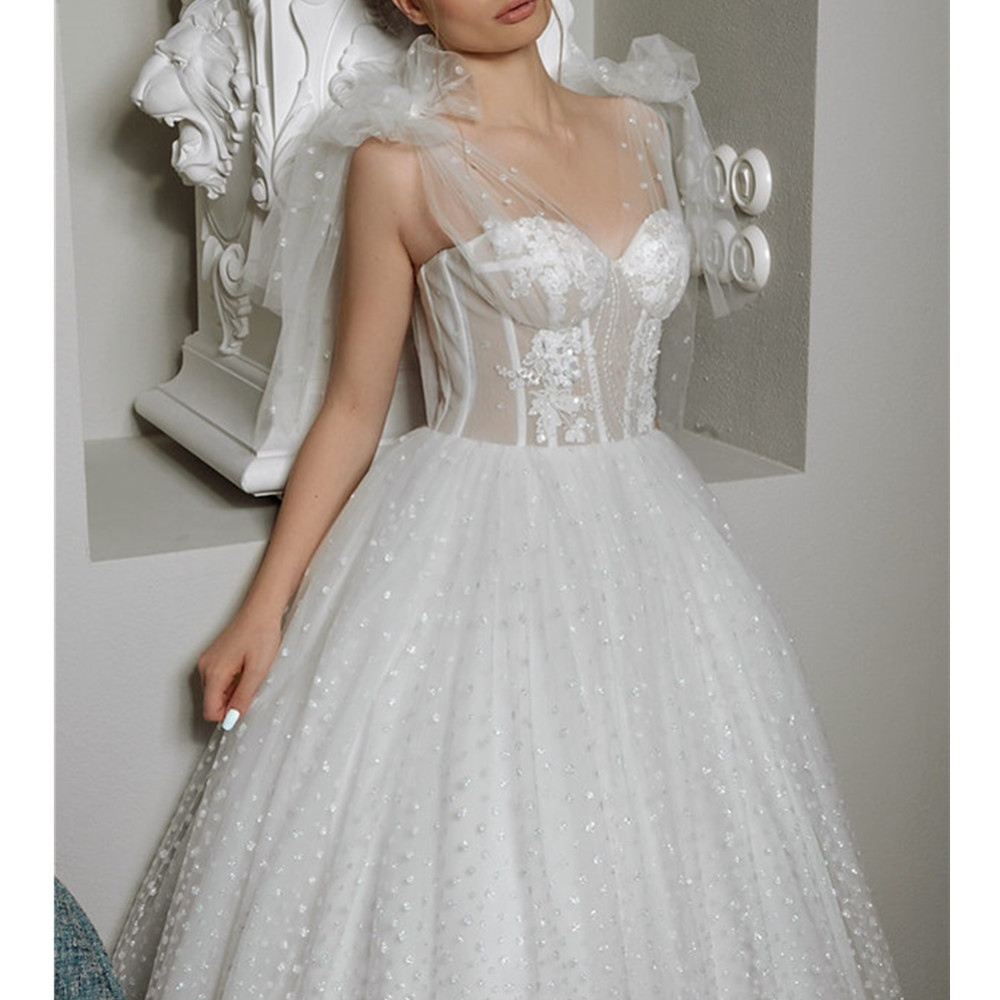 Arabic Dubai Ball Gown Wedding Dress Princess Pearls Beads Wedding Dresses Sheer Tulle Jewel Neck Lace Appliques Puffy Wedding Gown 04