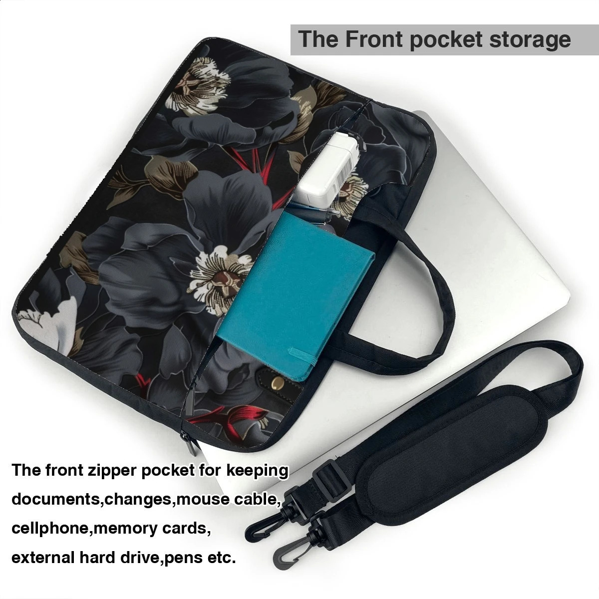 Plant Flowers Leave Laptop Bag Printed Pattern Fashionable Brief Case Ultra Thin Portable 13 14 156 inches 240906