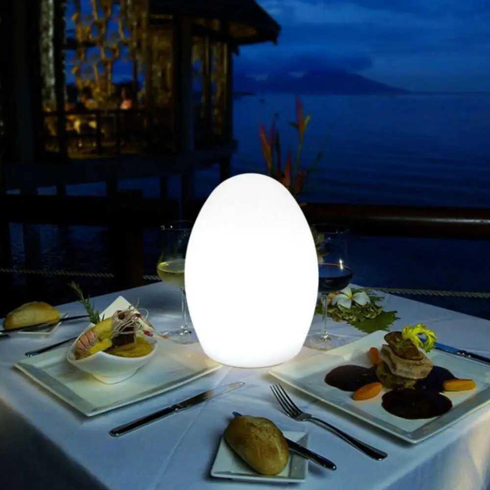 LED night light USB charging egg shaped RGB Pat light baby feeding sleep eye protection light outdoor bar table light W240816