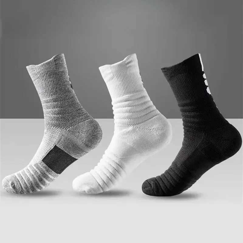 Anti-slip Football Socks Men Women Cotton Sock Short Long Tube Soccer Basketball Sport Socks Breathable 3/1 Pairs Socks 38-45 Y240906