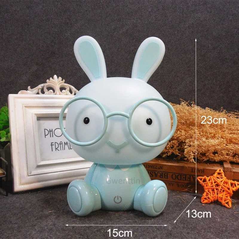 Glass Rabbit Night Light Baby Room Cartoon LED USB Night Light Christmas Gift Children Bedside Home Decoration Holiday Lighting W240816