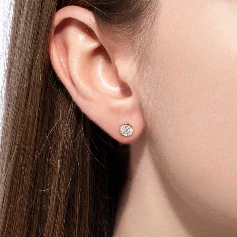 0.5 carat silica gold-plated gold S925 silver earrings for womens engagement stud earrings W240803