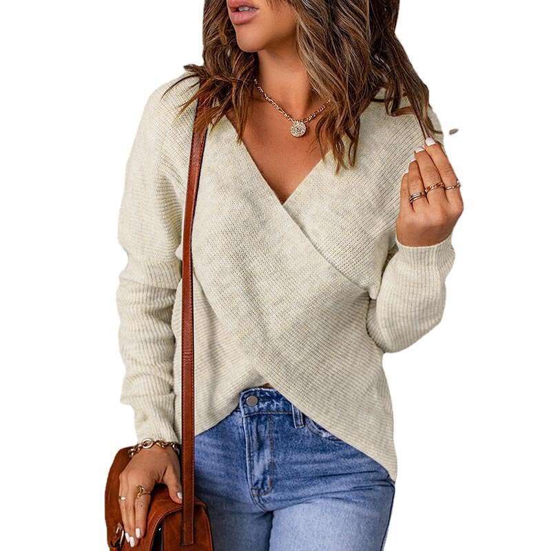2024 autumn and winter fashion new women's cross knit sweater