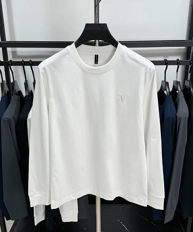 Autumn Men Long sleeve T-shirt Exquisite Letter Embroid O Neck Hoodies Korean style Youth Fashion Men Wear 240830