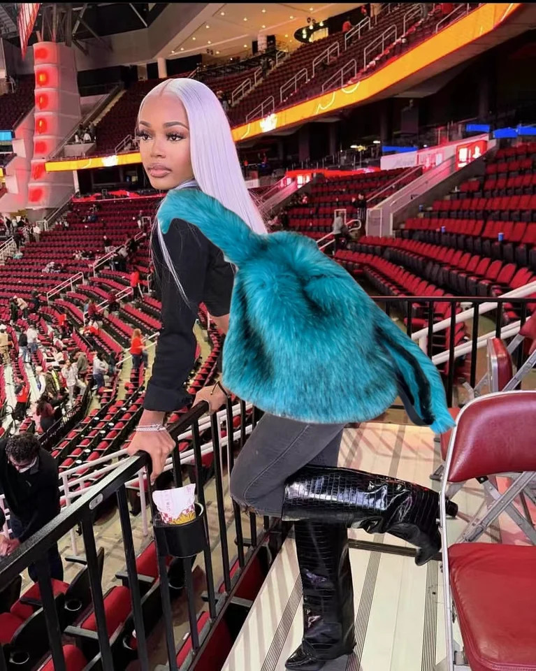 Y2K faux fur leopard womens backpack solid soft wool Knapsack Harajuku style winter bag Mochilas Para Mujer 240906