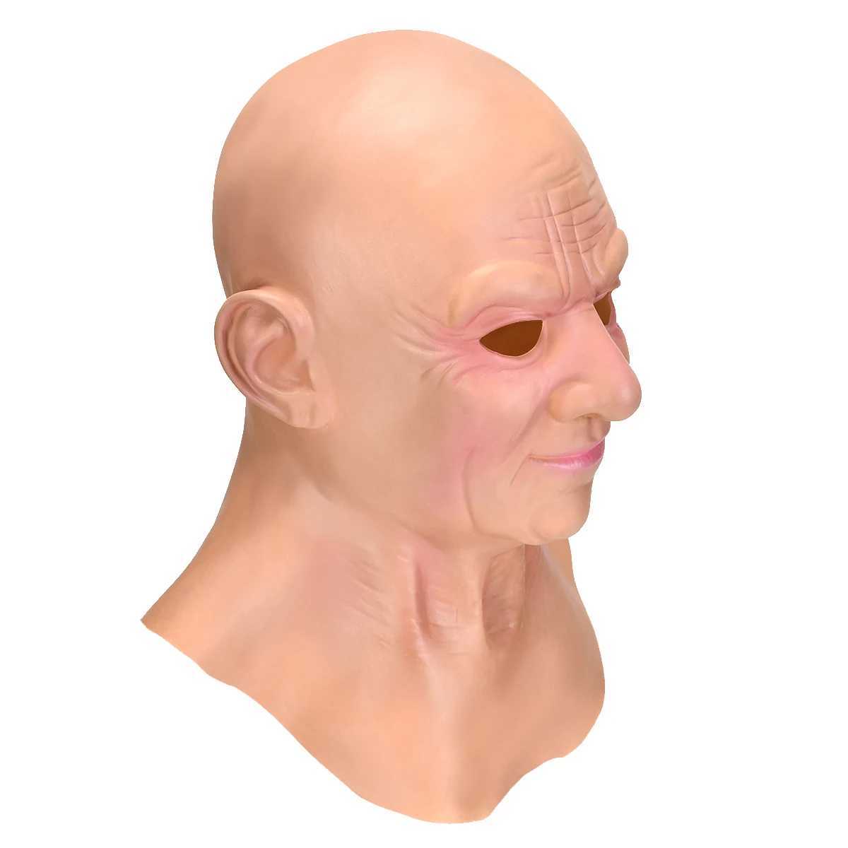 Halloween Old Man Mask Headdress Dress Up Props Headgear Old Grandpa Human Face Wig Props Halloween Funny MasksXJ240905