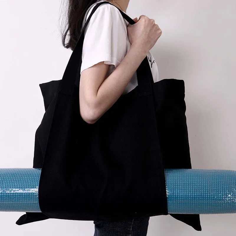 Durable canvas cotton yoga mat bag W240906