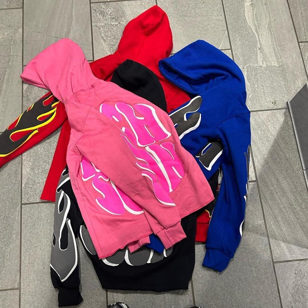 Rich SOON Y2K Hoodie Women Men Puff Letter Print Hoodie Pullover Sweatshirt Oversized Jacket