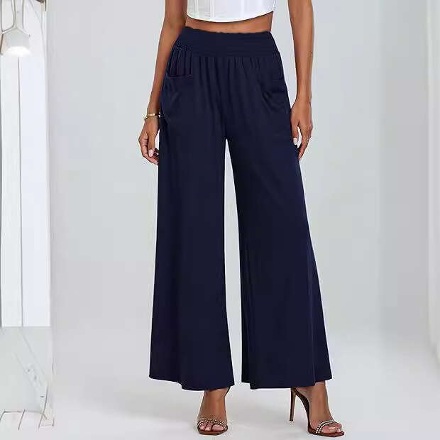 2024 New High Waist Wide Leg Sports Pants, Casual Loose Pockets, Hip Lifting, Slimming Long Pants for Women