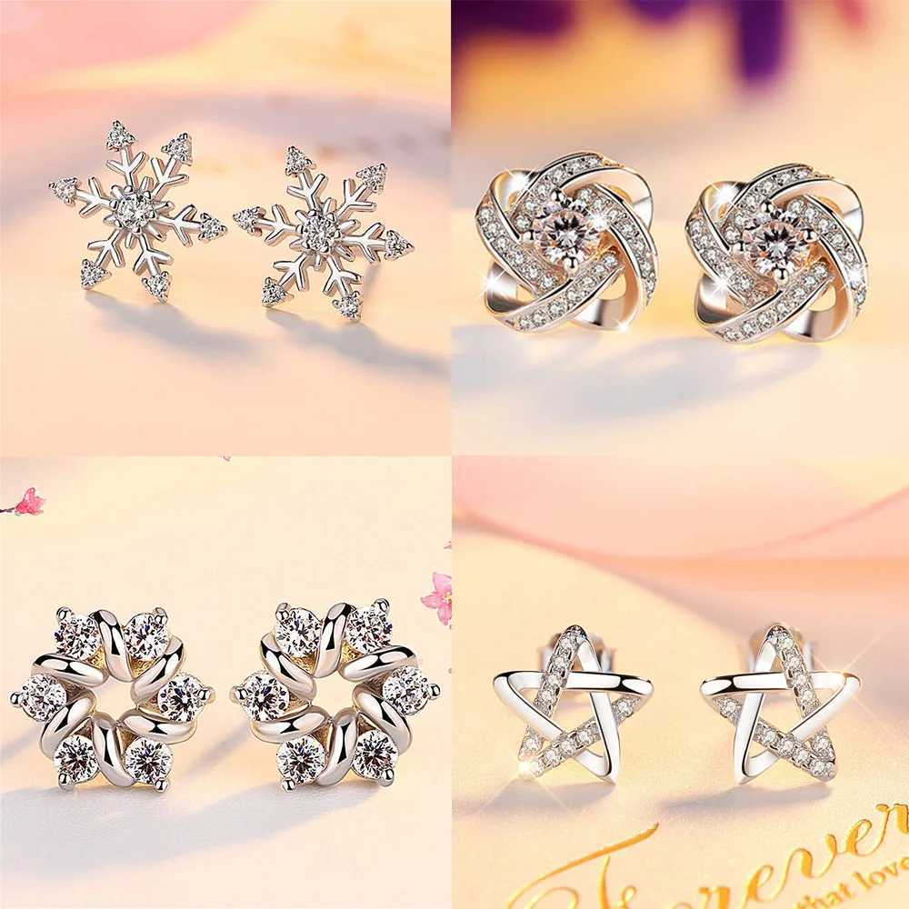 925 sterling silver zircon earrings suitable for women new fashion exquisite student girlfriends jewelry accessories wedding parties W240803