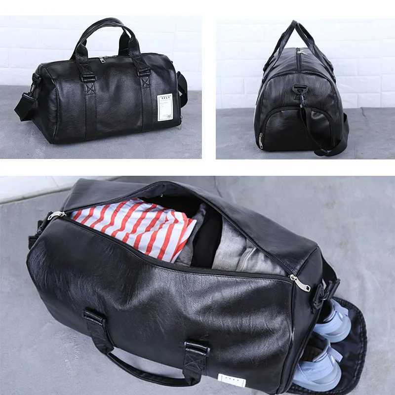Leather fitness bag fitness training bag womens Sac De Sport Gymtas travel bag outdoor yoga bag XA627A W240906