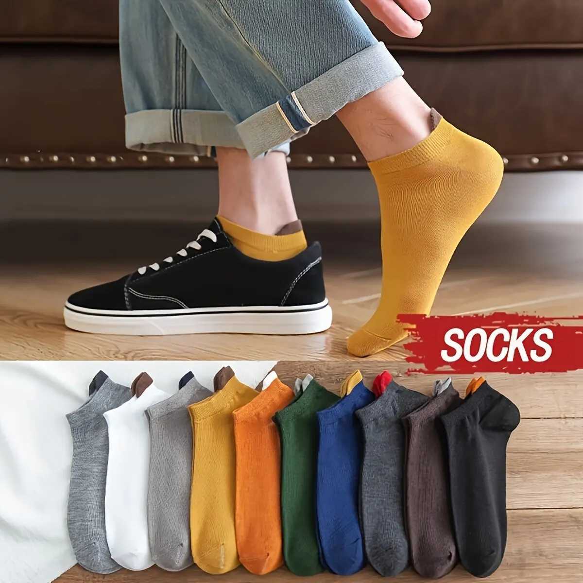 10 pairs of high-quality mens cotton socks suitable for men low cut ankle socks breathable summer casual soft sports socks W240905