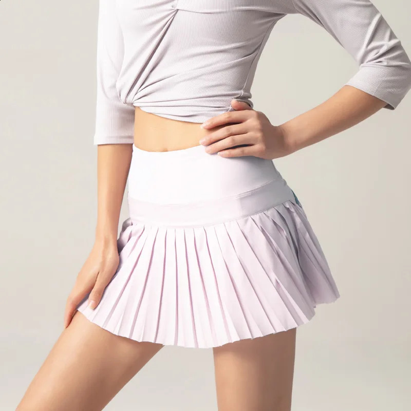 Solid Color Soft Tennis Skort With Pocket Women Sweatwicking Sport Short Skirt Comprehensive Training Fitness Jogging Breathable 240828