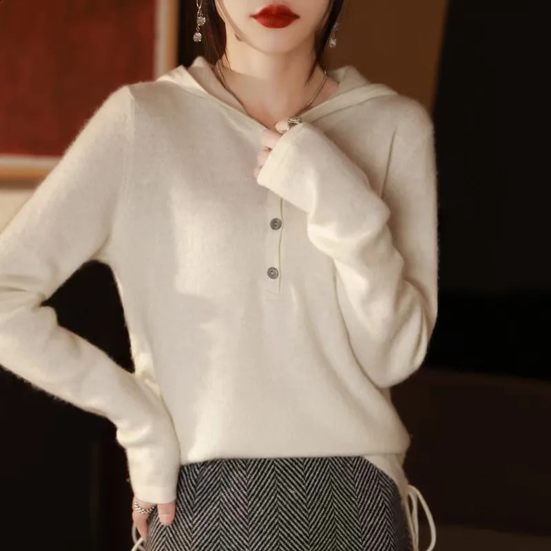 Crochet knitted sweater made of wool suitable for autumn and winter loose underwear womens cashmere sweaters 240905