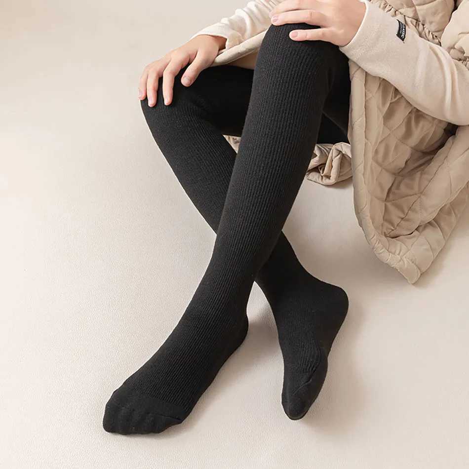 Winter Infant Fleece Leggings Plush Cloud Patterned Warm Bottoms with Stripes can be Worn Externally Suitable Kids Outdoor Wear Y240906