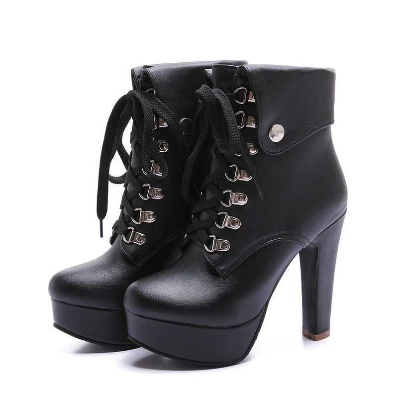 Fashionable womens short boots super high heels platform thick high heels river size ankle boots CL240906