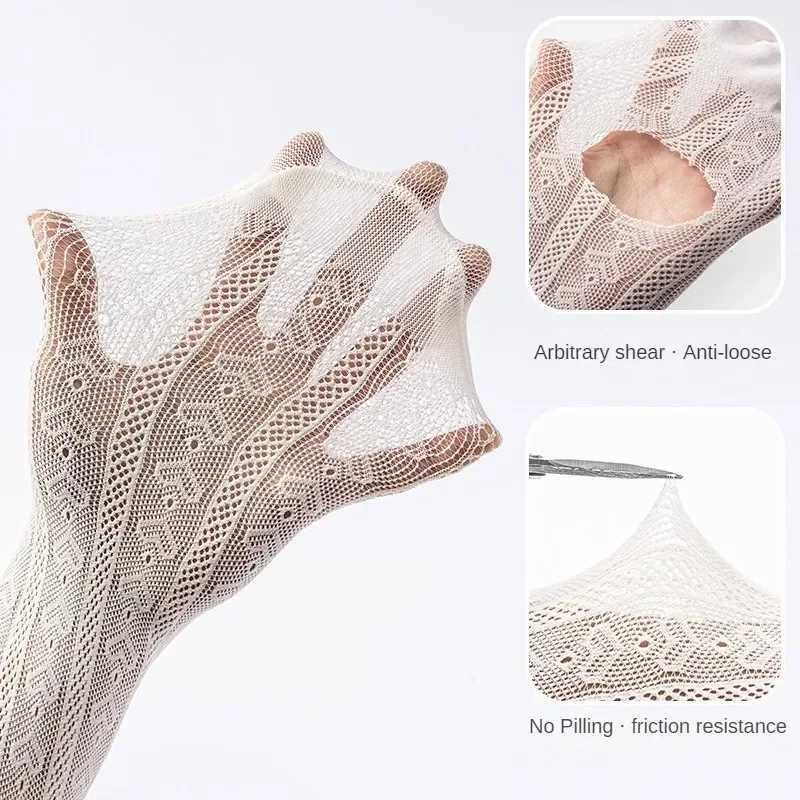 2024 New Summer Girls Tights Pure Cotton Breathable Mesh Beige White Black Children Princess Pantyhose Lolita Leggings For 2-12y Y240906