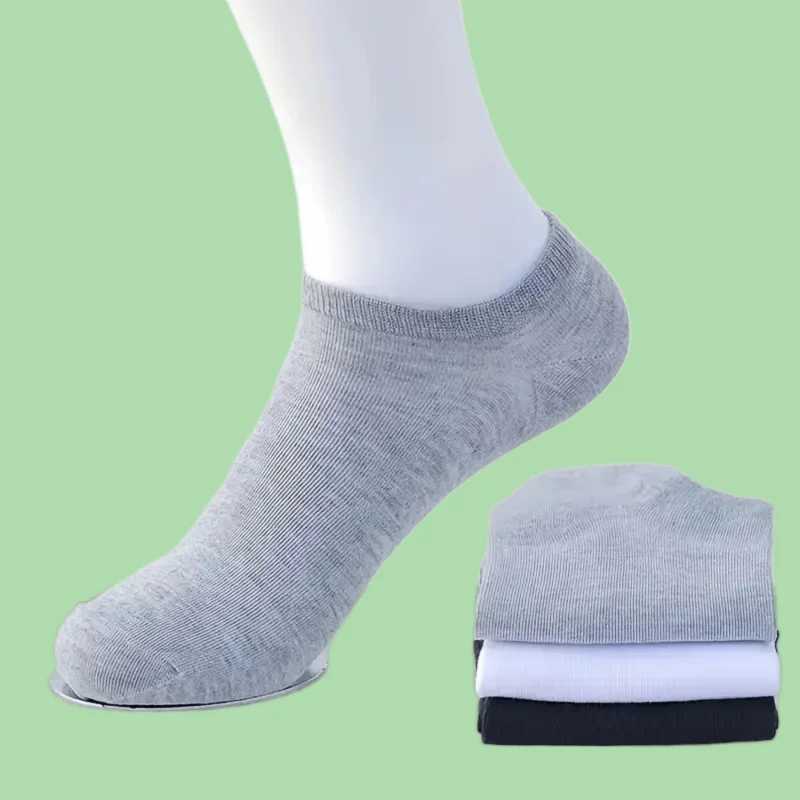 5/10/20 Pairs High Quality Mens Boat Socks Low Cut Non Slip Business Ankle Socks Sport Sweat Absorption Solid Color Short Socks Y240906