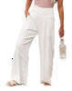 Women's with a casual style, made of cotton dyed worn, mid waist, 2024 spring and summer pants