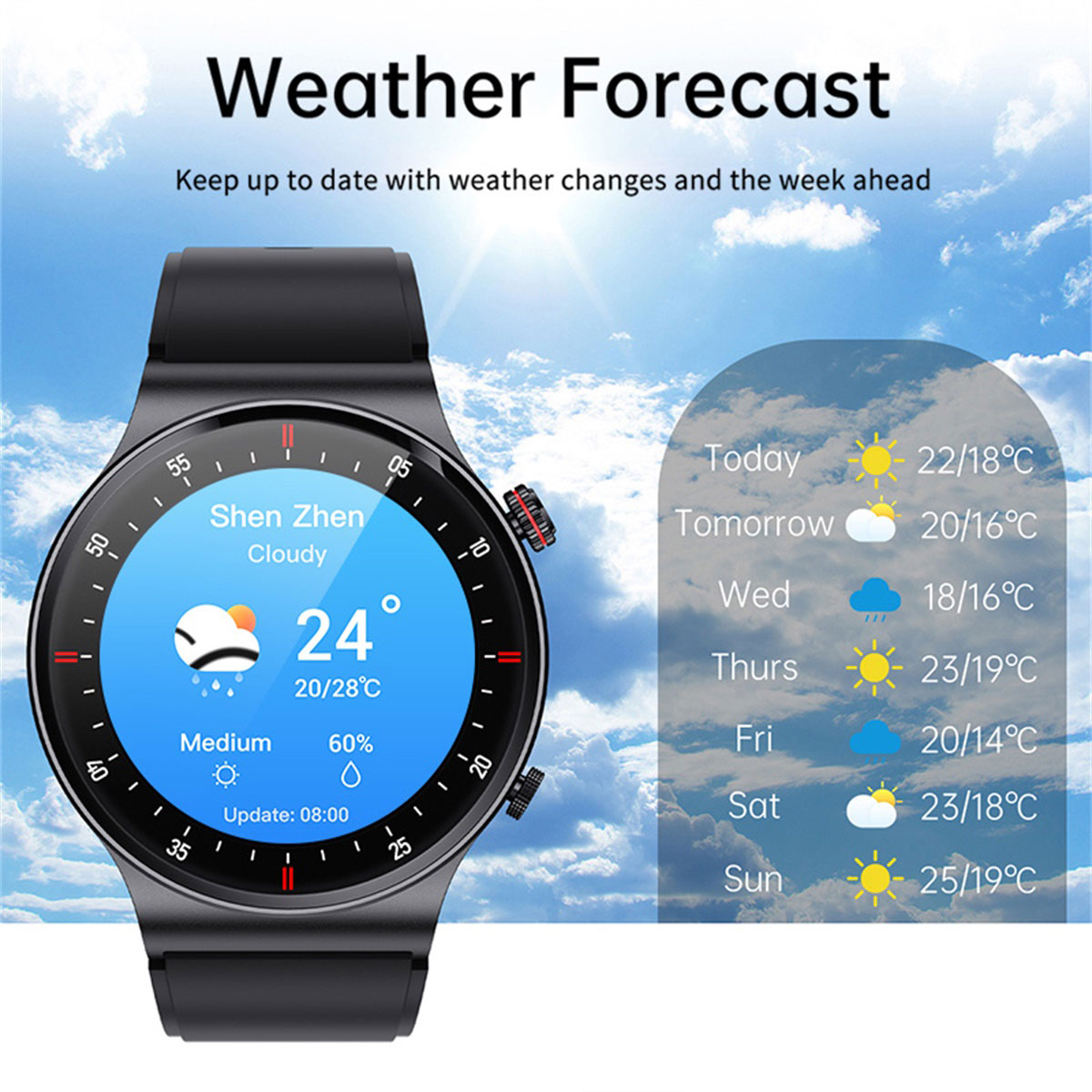 LIGE Smartwatch with Multifunctional Health Monitoring, Music Playback, Remote Camera Control & Bluetooth Call Features for Business Use