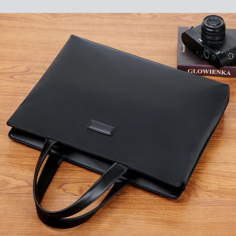 mens briefcase office handbag PVC business A4 book file employee meeting bag womens notebook 240906