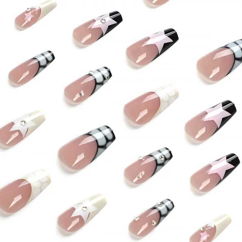 24 pieces of medium to long ballet handicrafts wearable handicrafts special handicrafts nail stickers fake nails W240905