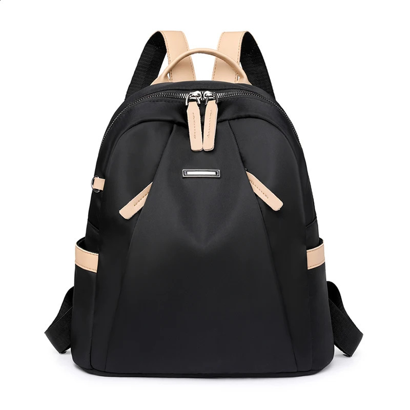 Womens Solid Color n Large Capacity Anti theft and splash Backpack High quality Nylon 240906