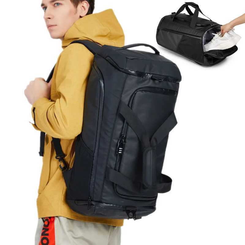 Mens fitness bag large capacity training fitness exercise sports bag backpack dry and wet yoga bag business travel bag with shoe bag W240906