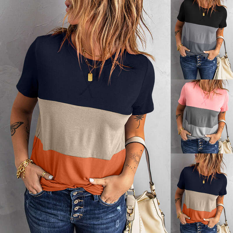 2024 Spring/Summer New Short Sleeve T-shirt Women's Loose Versatile Top Colored