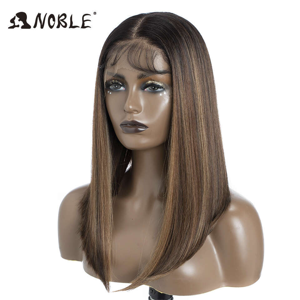 Noble Lace Front 13X7 Straight Baby Hair Synthetic Blonde Ombre Bob For Women Cosplay Wig