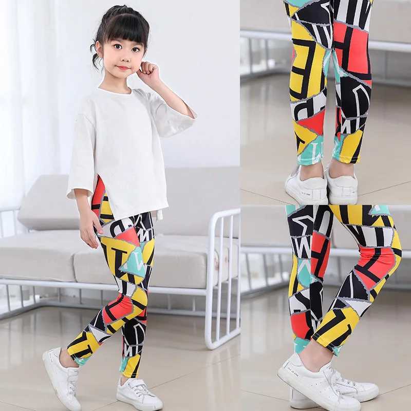 Girls Leggings for Outdoor Travel Clothes Girls Pants Student Casual Wear Customizable Stylish Computer Printing For 2-10 Years Y240906