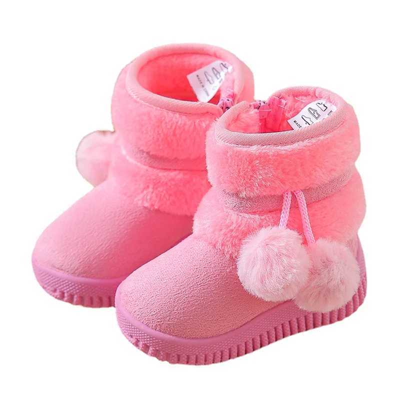 Botas Para Nia Kid Snow Boot Winter Plush Boy Girl Cotton Shoe Warm Zipper Short Ankle Boot High Top Child Padded Boot Kid Shoe M240906