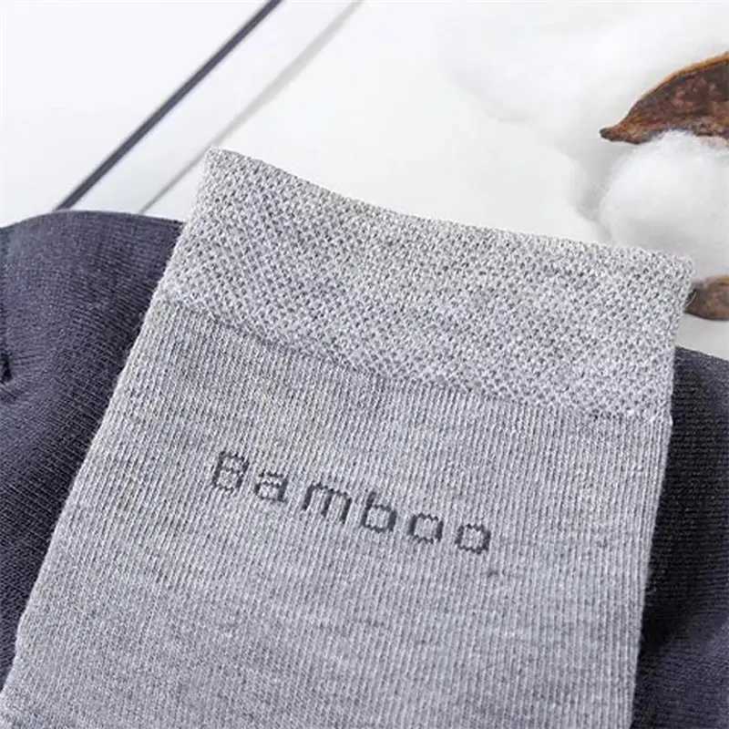 5Pairs/Mens Bamboo Fiber Socks Business Black Mid-tube Socks Deodorant Absorbent Breathable Spring Summer Bamboo Socks for Men Y240906