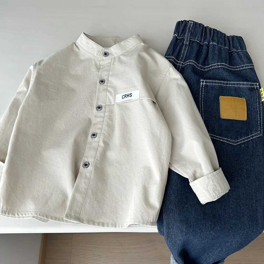 Baby Boys Blouses Kids White Outerwear Girls Button Jacket 2024 Spring Autumn Tops 2 To 10 Yrs Childrens Clothing Korean Style Y240906
