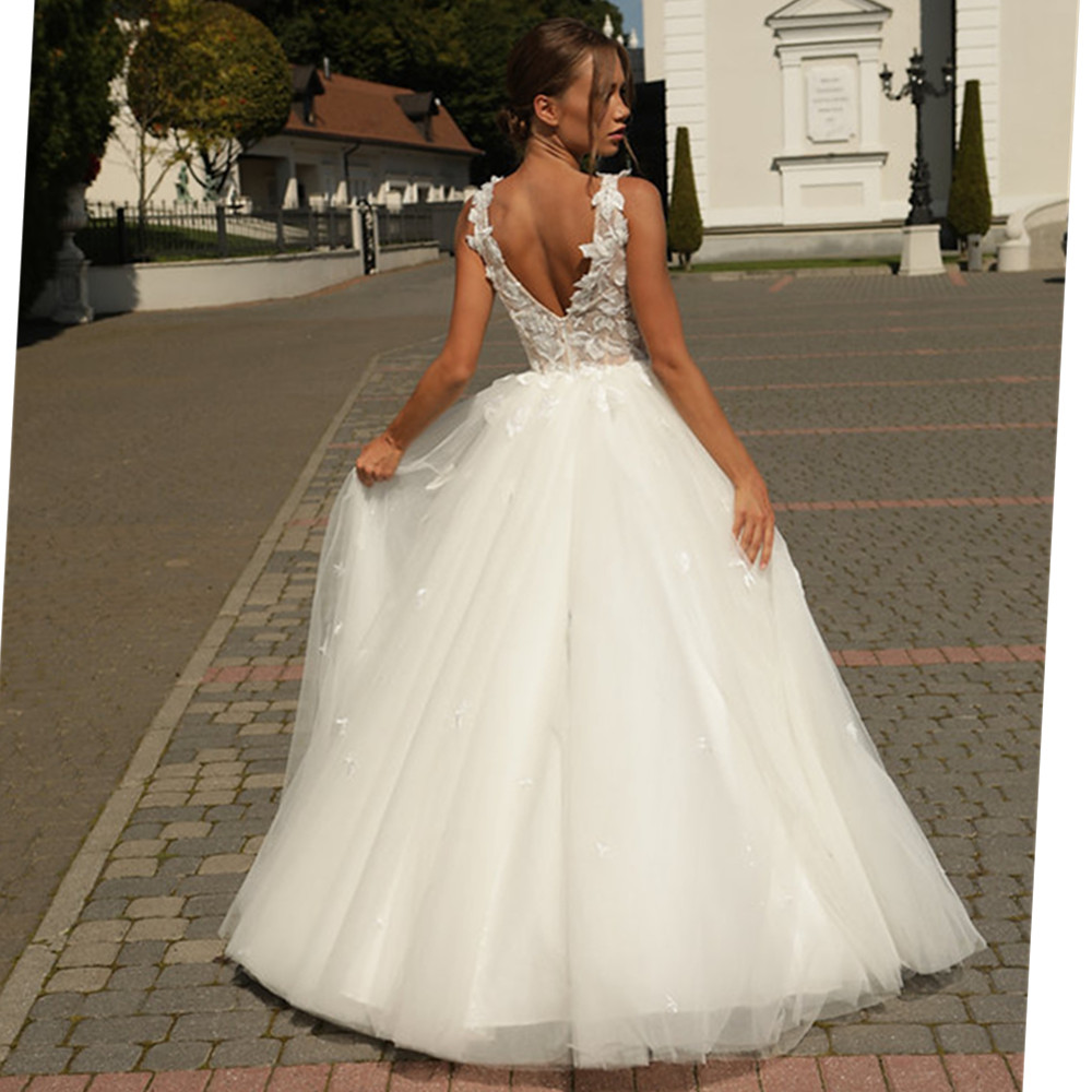 Classy Plus Size Beaded Wedding Dresses Square Neck Bridal Gowns Lace Long Sleeves A Line Sweep Train Satin Vestido De Novia 11