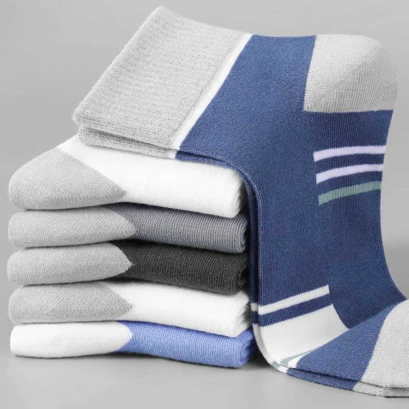 5Pairs High Quality Lot Man Socks Casual Breathable Socks Men Cotton Socks Run Sports Socks Men Gift Sokken Large Size38-43 Y240906