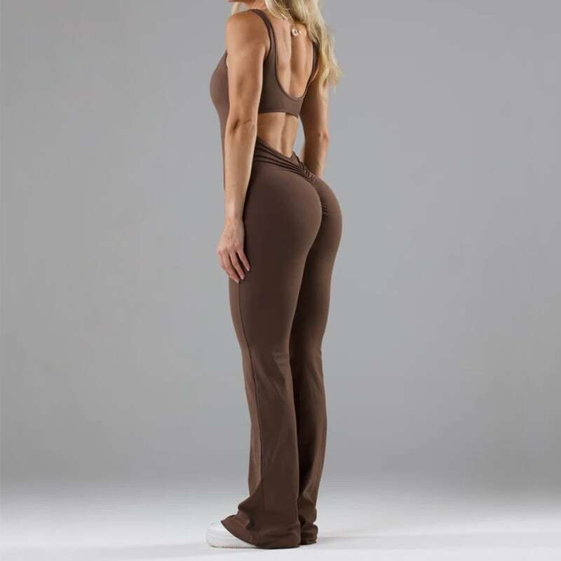 Fashionable Tight Yoga 2024 Casual Hollow No Trace Sports Slimming jumpsuit