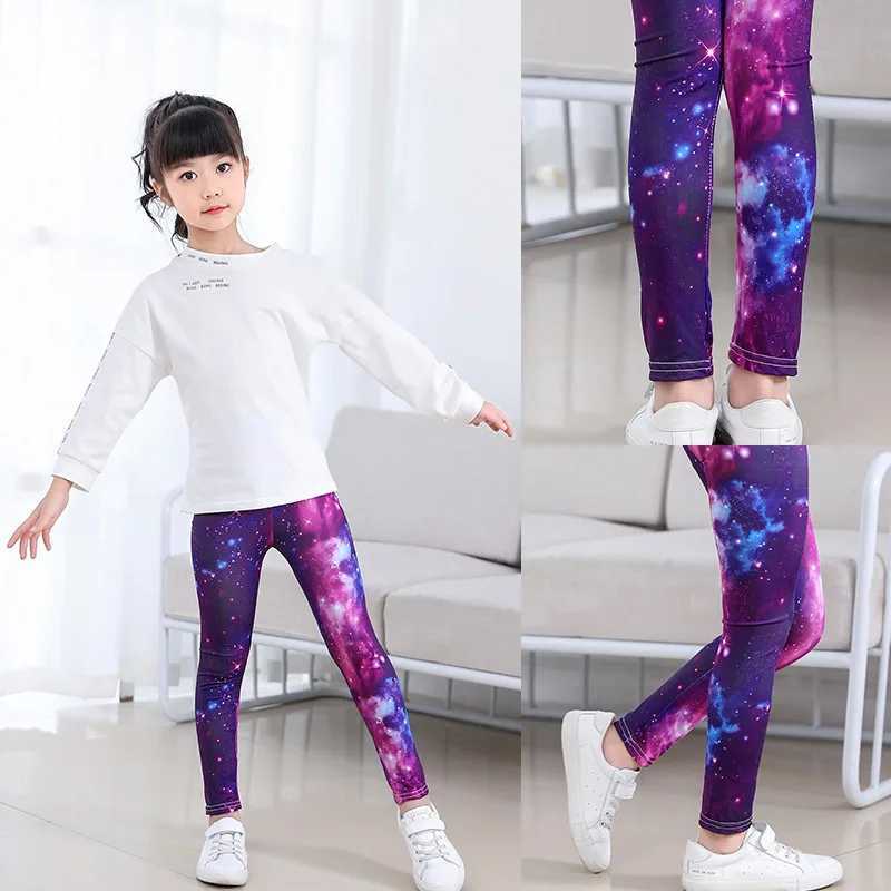 Girls Leggings for Outdoor Travel Clothes Girls Pants Student Casual Wear Customizable Stylish Computer Printing For 2-10 Years Y240906