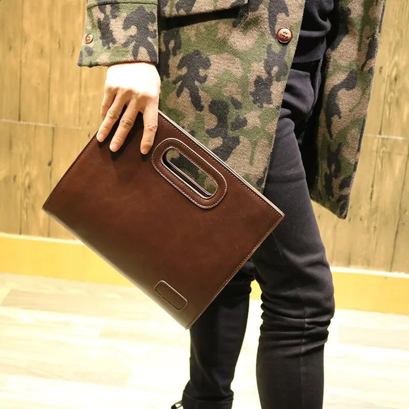 Mens notebook bag mens handbag y briefcase folder womens leather document 240906