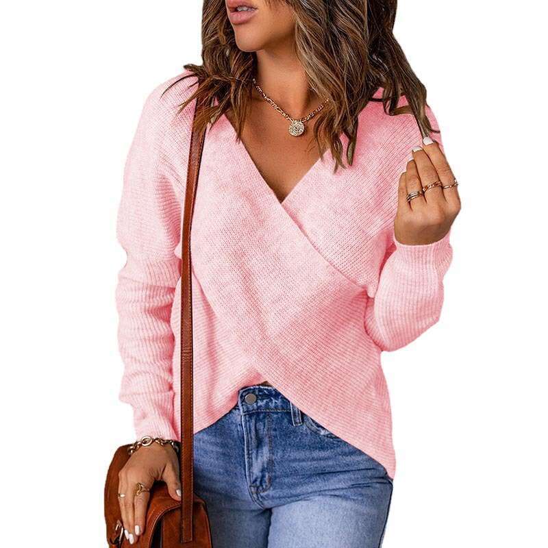 2024 autumn and winter fashion new women's cross knit sweater