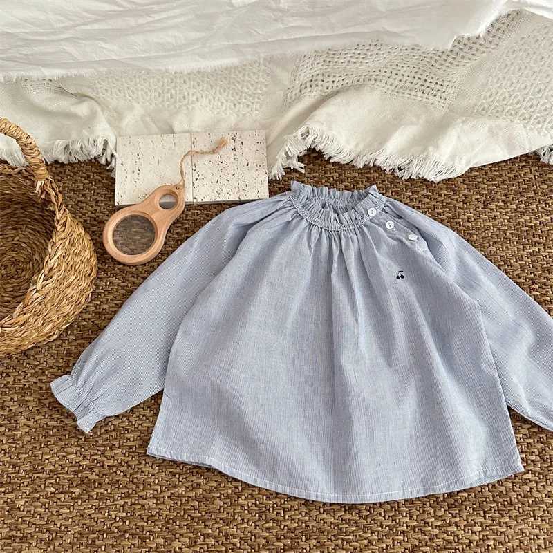 Girls Clothes 2024 Autumn New Children Personality Shirt Girls Korean Style Temperament Striped Shirt Fashion Casual Blouse Y240906