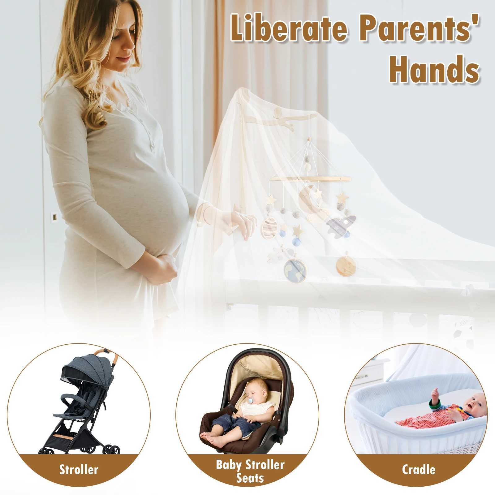 Crib Mobile Arm Wooden Bed Clock Floor Bracket Mosquito Net Hanger for Nursery Hanger Joystick Toy Rod Mobile Hanger W240815