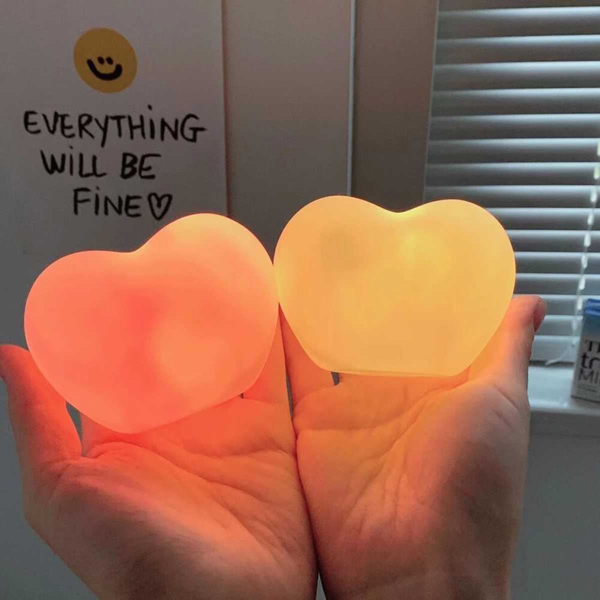 Love Night Light Atmosphere Light Girl Heart Bedside Bedroom Sleep Light Soft Night Light Desktop Decoration W240816