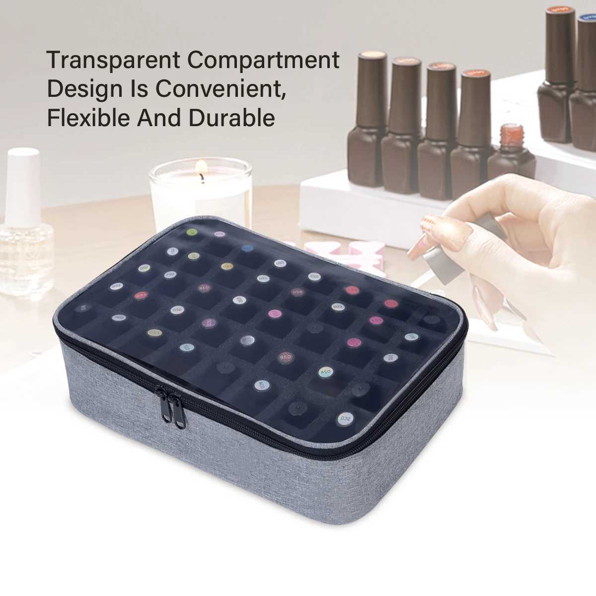 40 bottles of nail polish storage bag multi-color portable hand-held large cosmetics bag up to 40 bottles (15ml) nail polish W240905