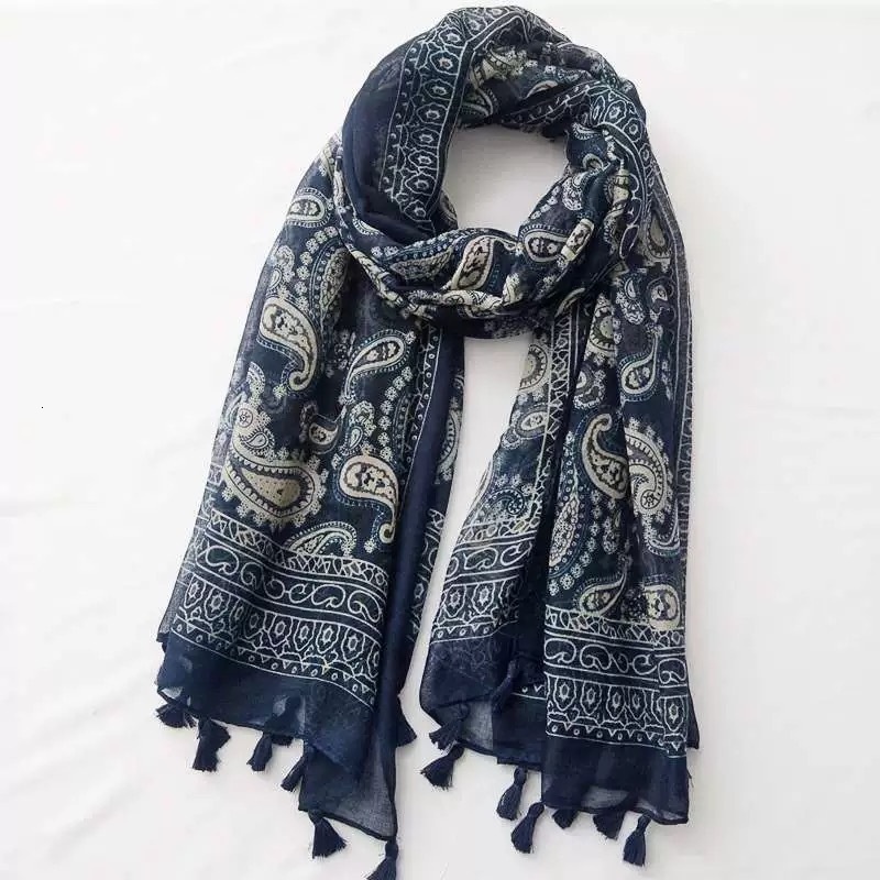 Autumn and Winter Fashion Artistic Floral Scarf Versatile Ethnic Style Retro Long Style Sunscreen Shawl External Silk Scarf for Women