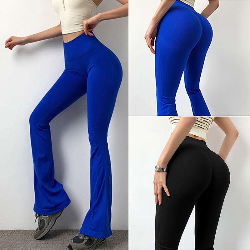 New micro with high waist, lifted buttocks, tight fit, slimming effect, straight flared pants, wide leg sports, fitness