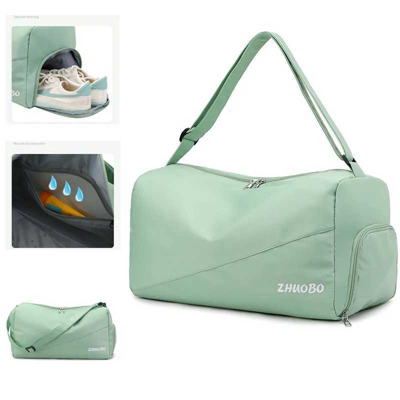 Mens fitness bag travel shoe pocket large waterproof swimming weekend yoga large fitness camping handbag sports women W240906
