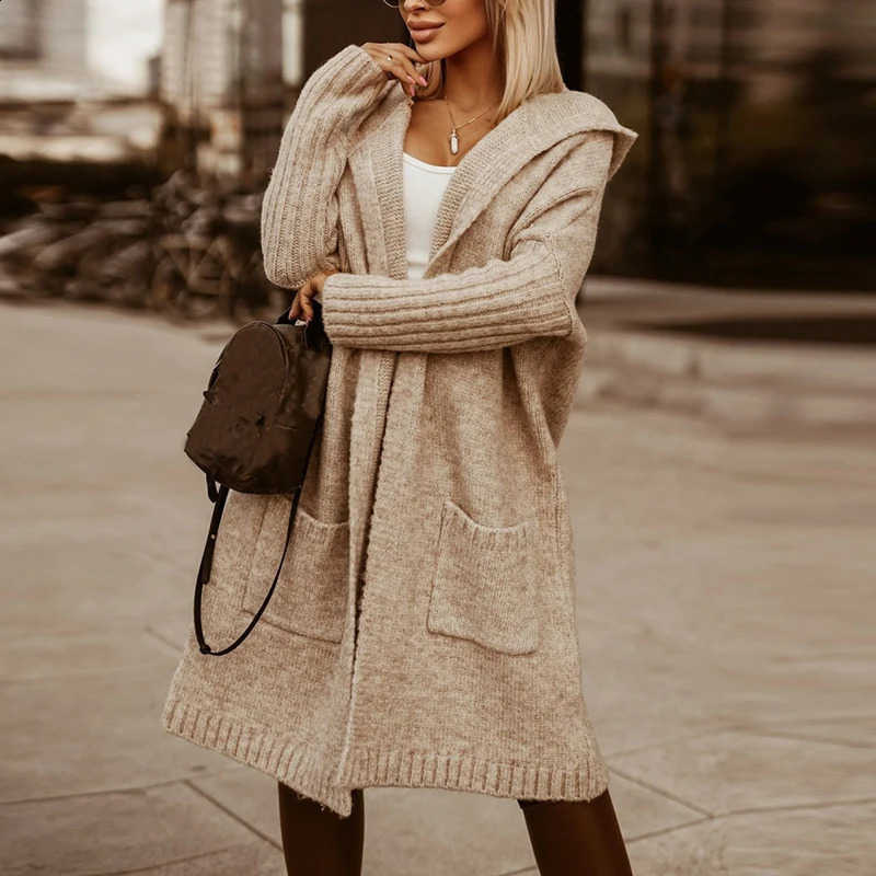 Autumn and winter hoodies womens knitted sweaters long sleeved loose jackets casual letter printed 240905