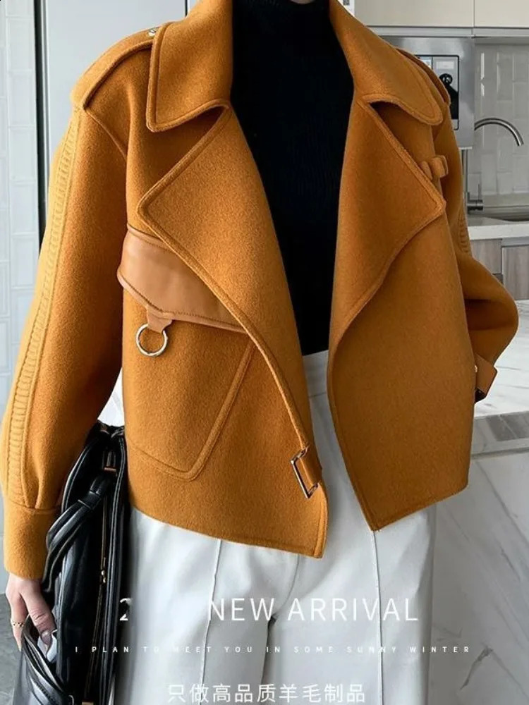 Autumn Winter Coat Female Solid Fashion Woolen Versatile Womens Coats Thickening Korean Jackets 240905